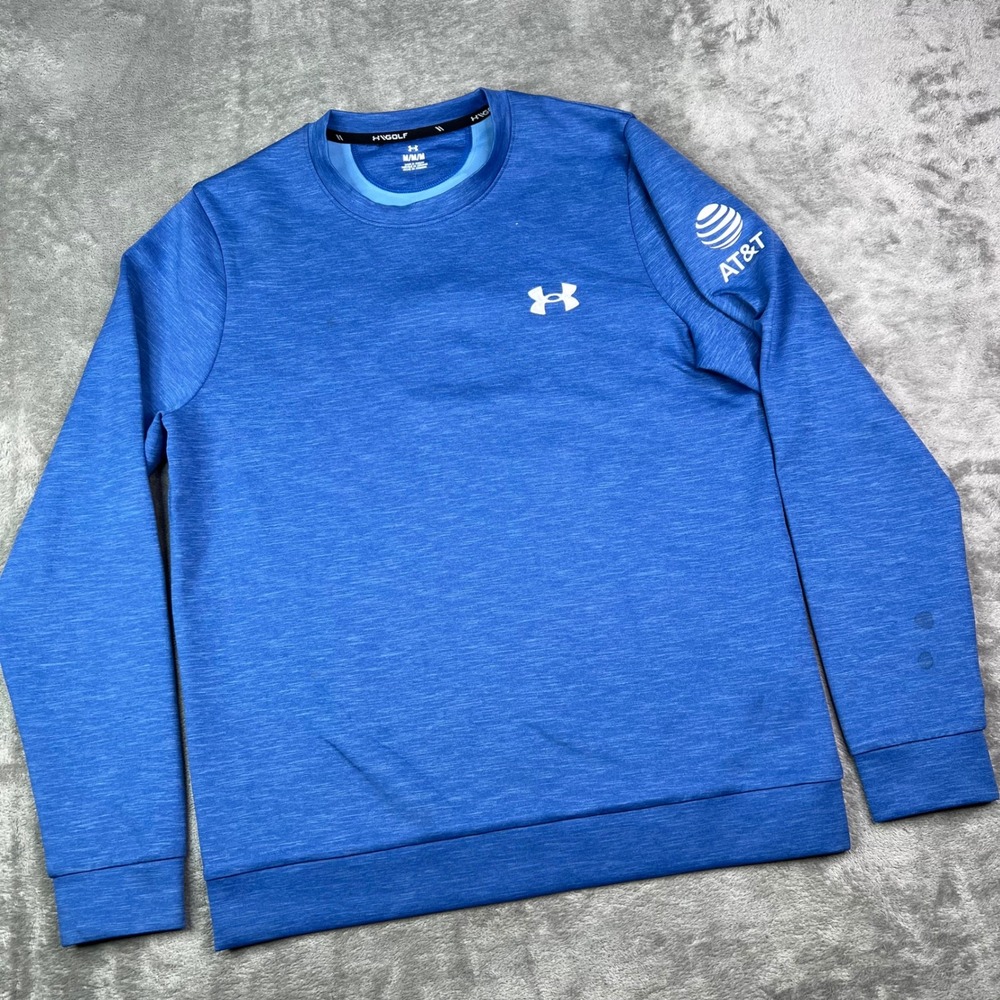 Under Armour Storm Golf Sweatshirt Mens Medium Blue Heathered AT&T Logo Preppy